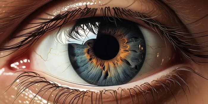 Ophthalmologist examining a patient's eye