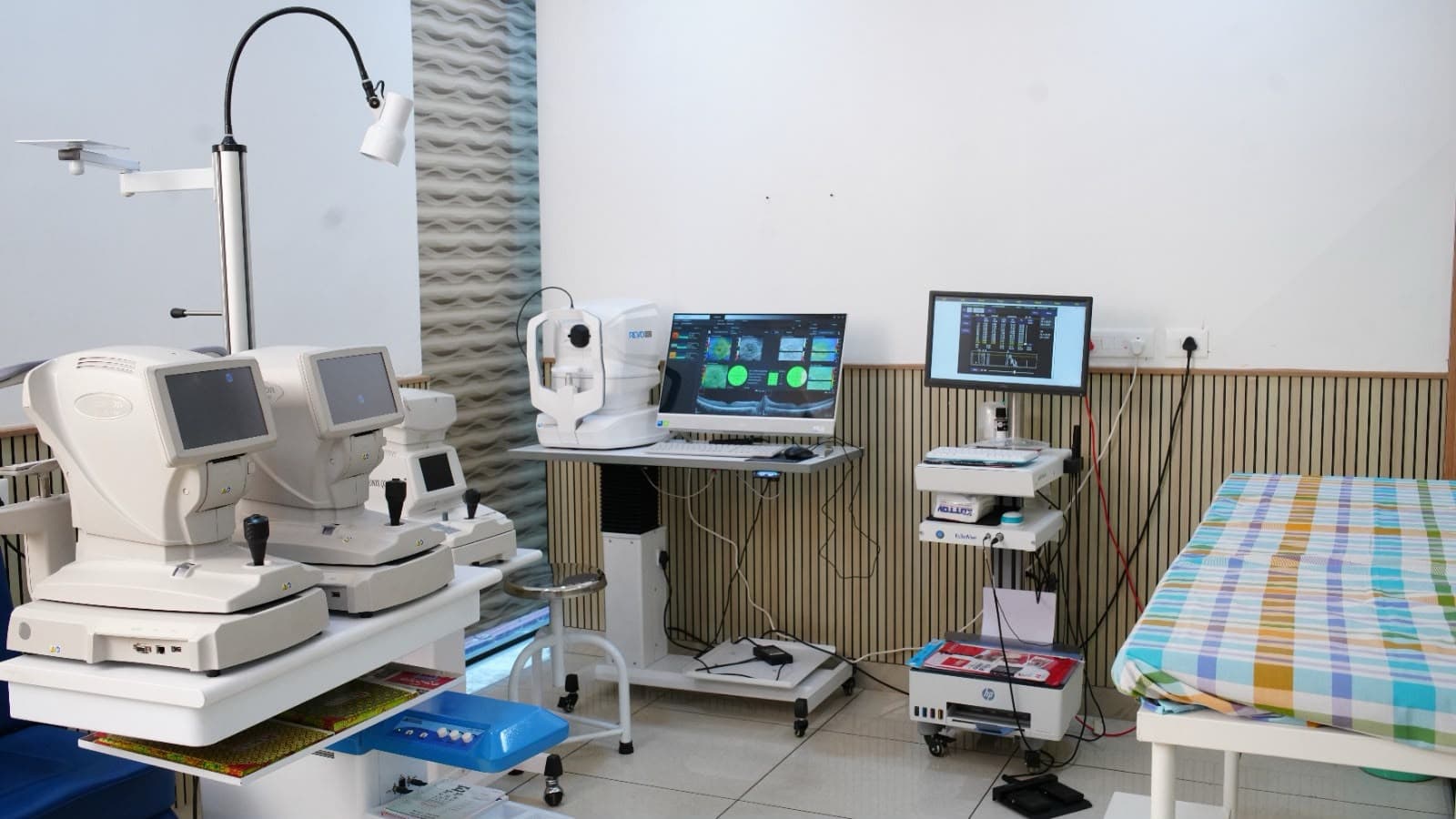 Eye examination room at Safe Vision Super Speciality Eye Hospital