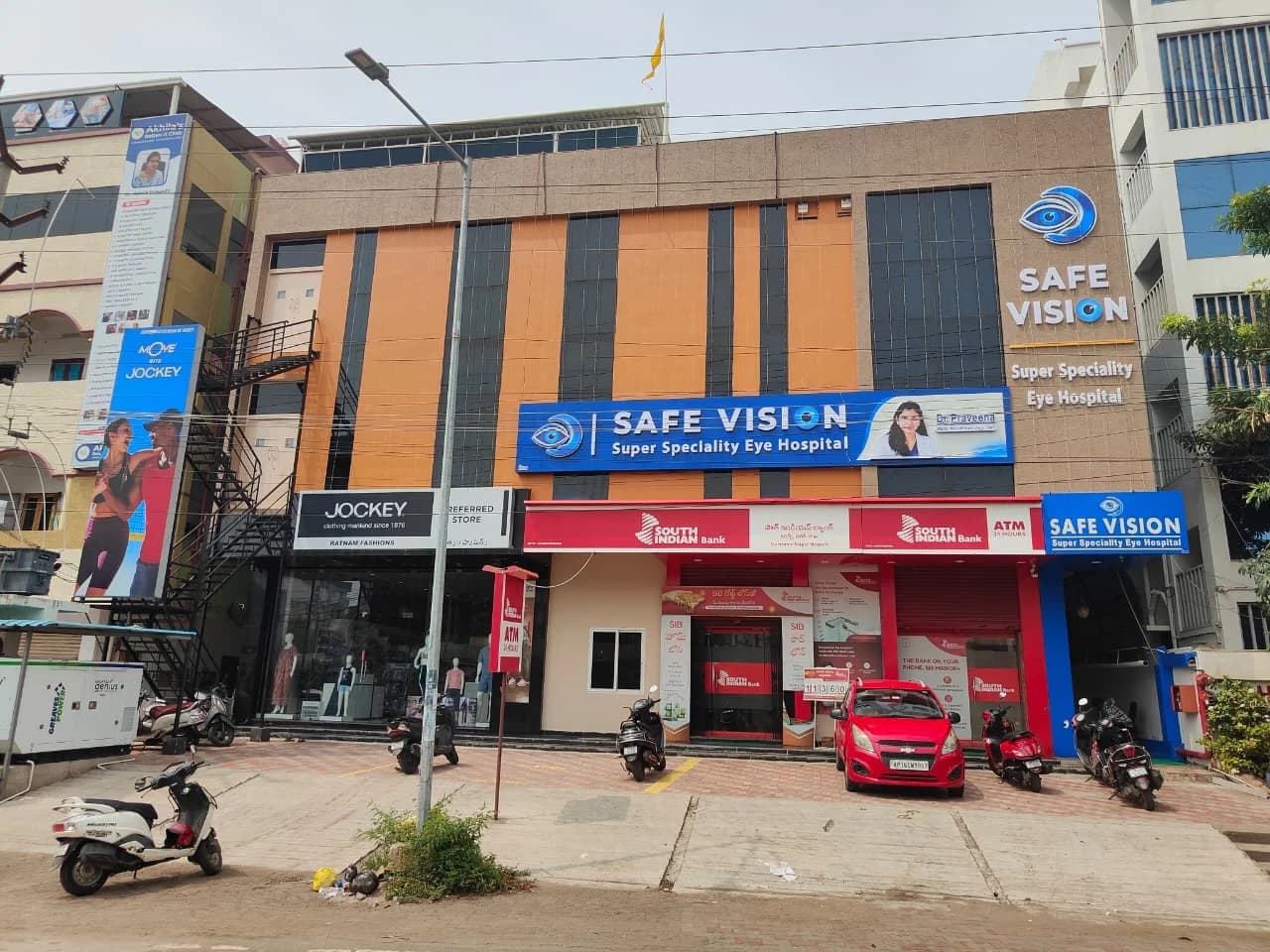 Exterior of Safe Vision Super Speciality Eye Hospital in Vijayawada